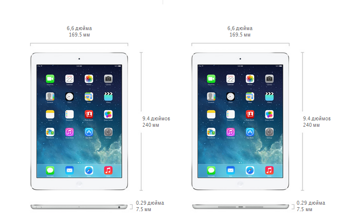 Технические характеристики iPad Air