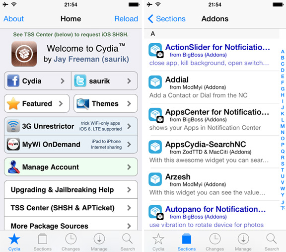 Cydia обновилась новым дизайном в стиле iOS 7