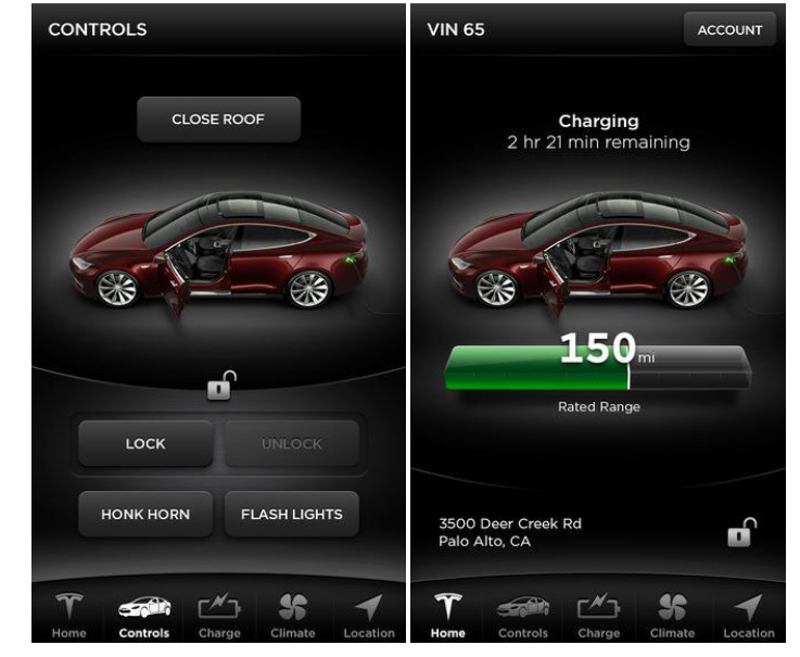 Tesla Model S лучшее приложение для iPhone в 2013 году