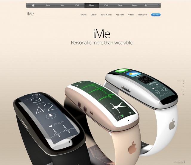 iMe - концепт «умных» часов iWatch с изогнутым дисплеем
