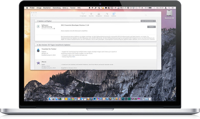 Вышла OS X 10.10 Yosemite Developer Preview 3