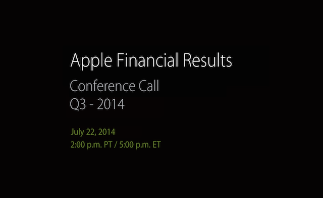 Результаты Apple за третий финансовый квартал будут объявлены 22 июля