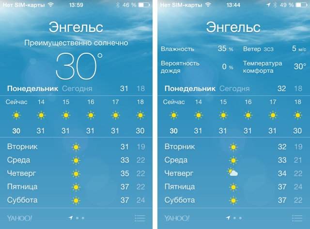 Как пользоваться приложением Погода на iPhone?