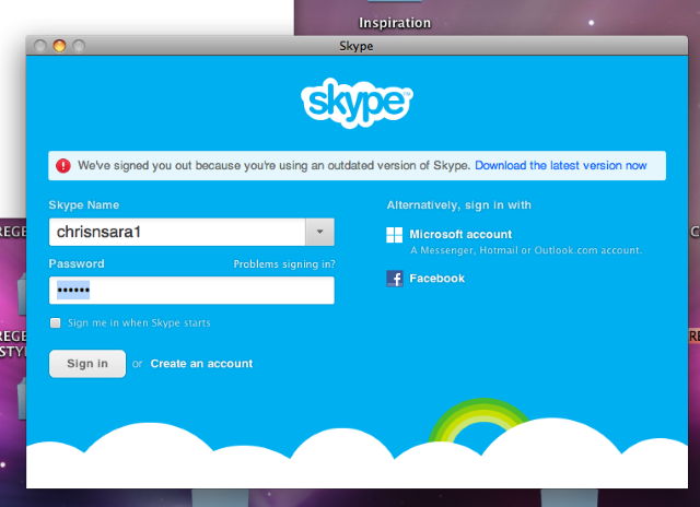 Skype перестал поддерживать старые версии OS X