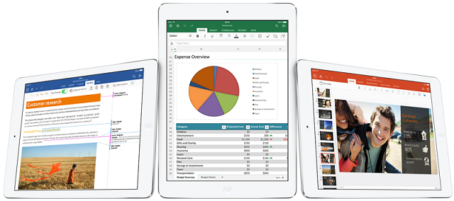 Word, Excel и PowerPoint для iPad получили крупные обновления
