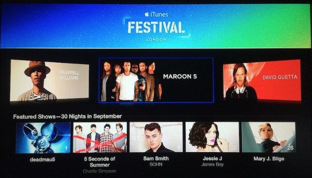 Канал iTunes Festival 2014 стал доступен на Apple TV