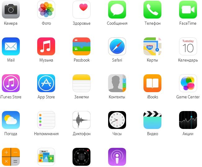 Иконки iOS 8