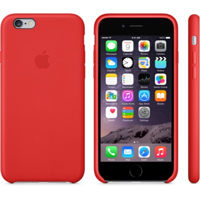 Красный кожаный чехол для iPhone 6 и iPhone 6 Plus