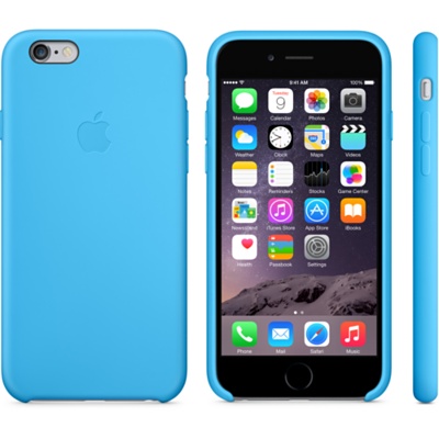 Голубой силиконовый чехол для iPhone 6 и iPhone 6 Plus