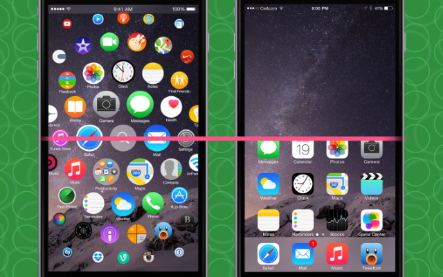 Концепт домашнего экрана iOS в стиле Apple Watch