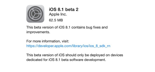 iOS 8.2 beta доступна для тестирования зарегистрированным разработчикам