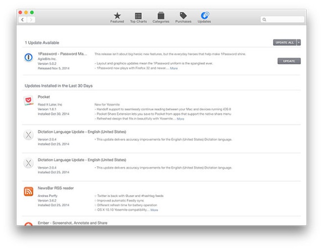 Apple обновила Mac App Store под стиль OS X Yosemite