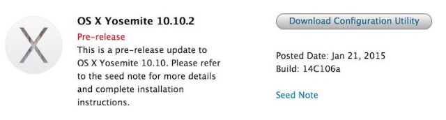 OS X Yosemite 10.10.2 beta 6 доступна для загрузки разработчикам