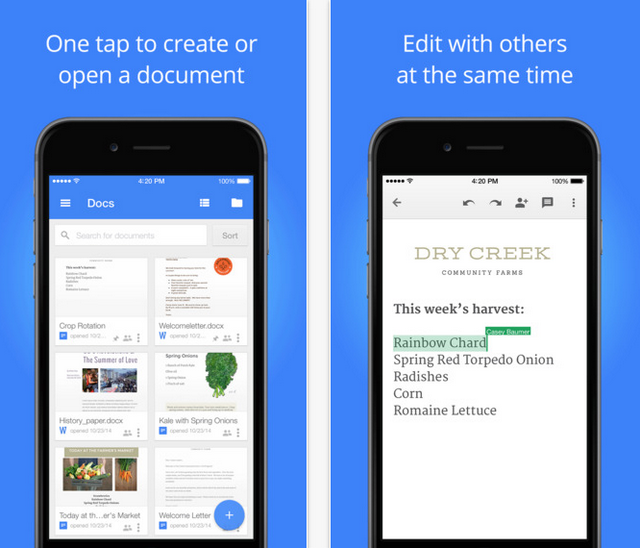 Google обновила свои офисные приложения для iPhone и iPad