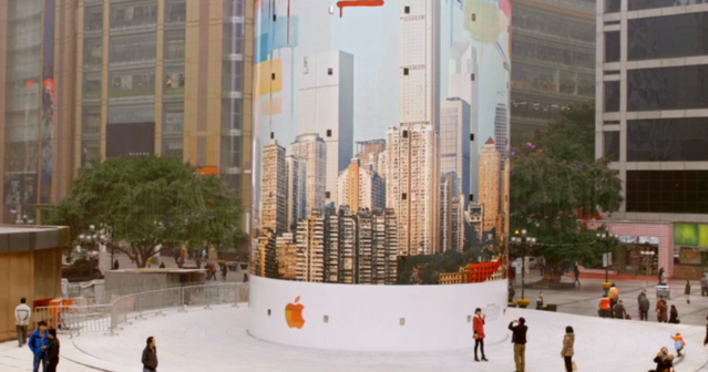 Как строился цилиндрический Apple Store в Чунцине? (видео)