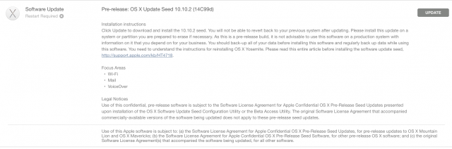 OS X Yosemite 10.10.2 beta 5 доступна для загрузки разработчикам