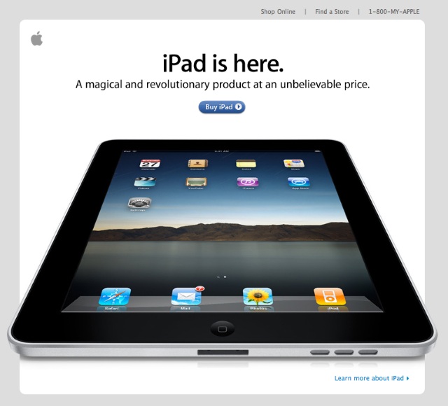 Стив Джобс представил оригинальный iPad пять лет назад