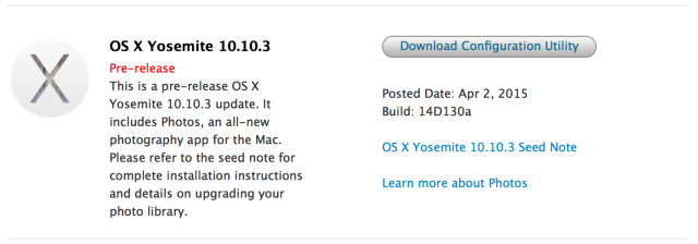 Для загрузки стала доступна седьмая бета-версия OS X Yosemite 10.10.3
