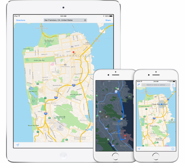 Приложение Карты в iOS 9 будет дополнено новыми функциями