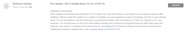 OS X Yosemite 10.10.4 beta 2 доступна для загрузки разработчикам