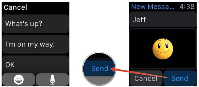 Как создать и отправить текстовое сообщение на Apple Watch?