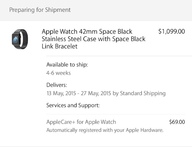 Apple начала рассылать Apple Watch с кожаными и блочными ремешками