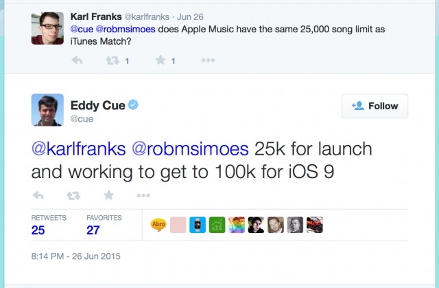 Лимит треков в iTunes Match будет увеличен до 100 000