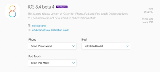 Apple выпустила iOS 8.4 beta 4 для зарегистрированных разработчиков