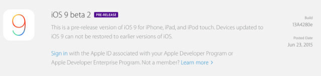 Apple выпустила iOS 9 beta 2 для зарегистрированных разработчиков