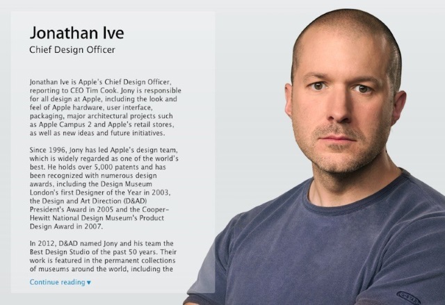 Джонатан Айв официально назначен главным директором компании Apple по дизайну