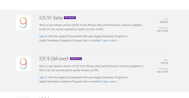 Apple выпустила GM-версию iOS 9 для разработчиков