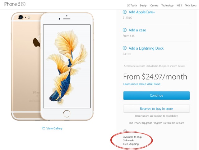 Фанаты Apple раскупили все iPhone 6s и iPhone 6s Plus по предзаказам