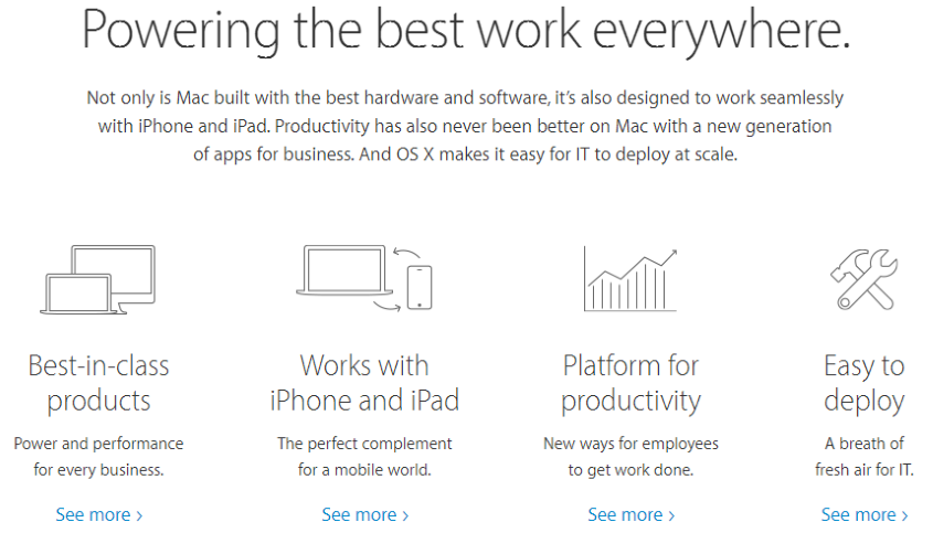 Apple обновила страницу официального сайта «Mac в бизнесе»