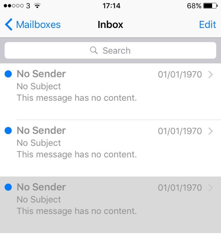 Некоторые владельцы iPhone получают странные электронные письма датированные 1 января 1970 года