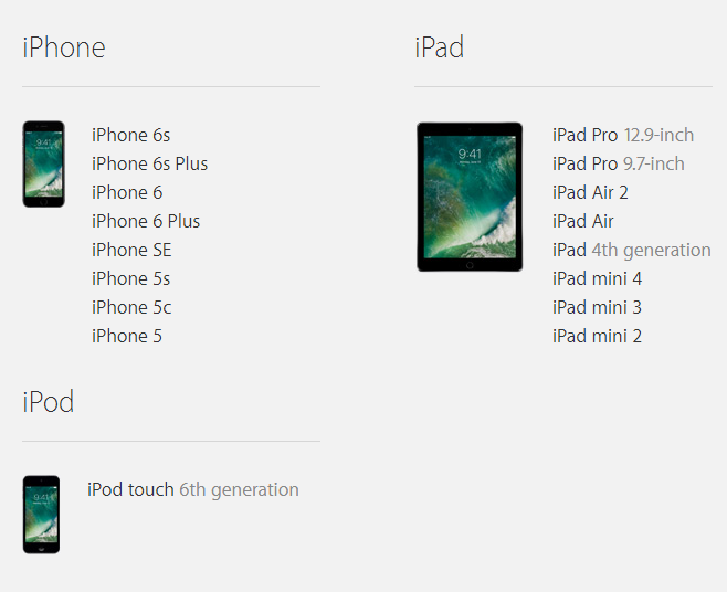 Apple исключила из списка поддерживающих iOS устройств iPad 2, iPad mini и iPod touch 5G