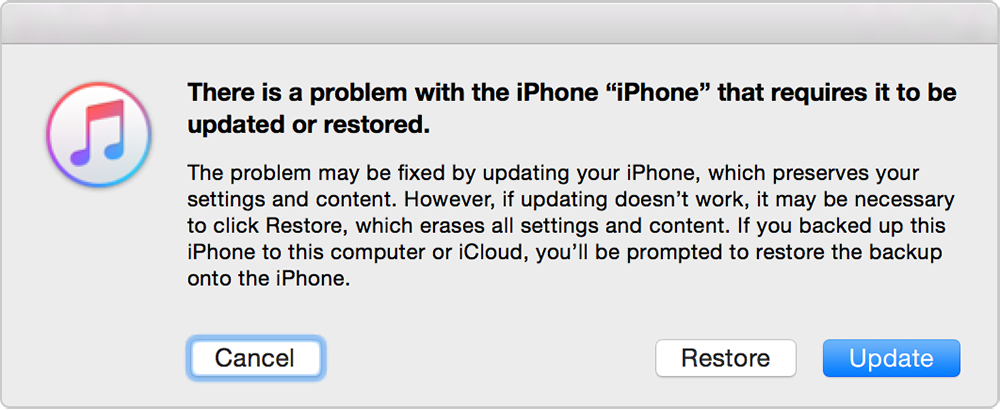 Как восстановить iPhone после неудачной установки iOS 10
