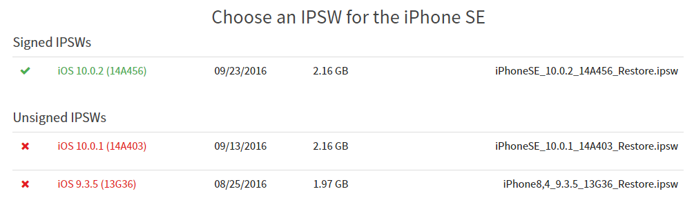 Apple перестала подписывать iOS 9.3.5 и iOS 10.0.1