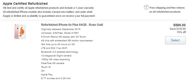 Apple начала официально продавать восстановленные iPhone. Пока только в США