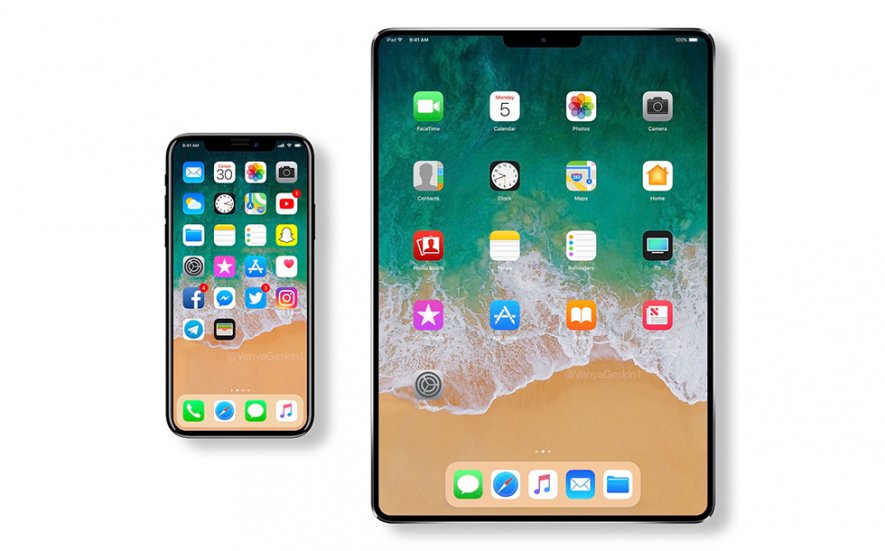 В 2018 году Apple выпустит совершенно новый iPad с минимальными рамками и Face ID