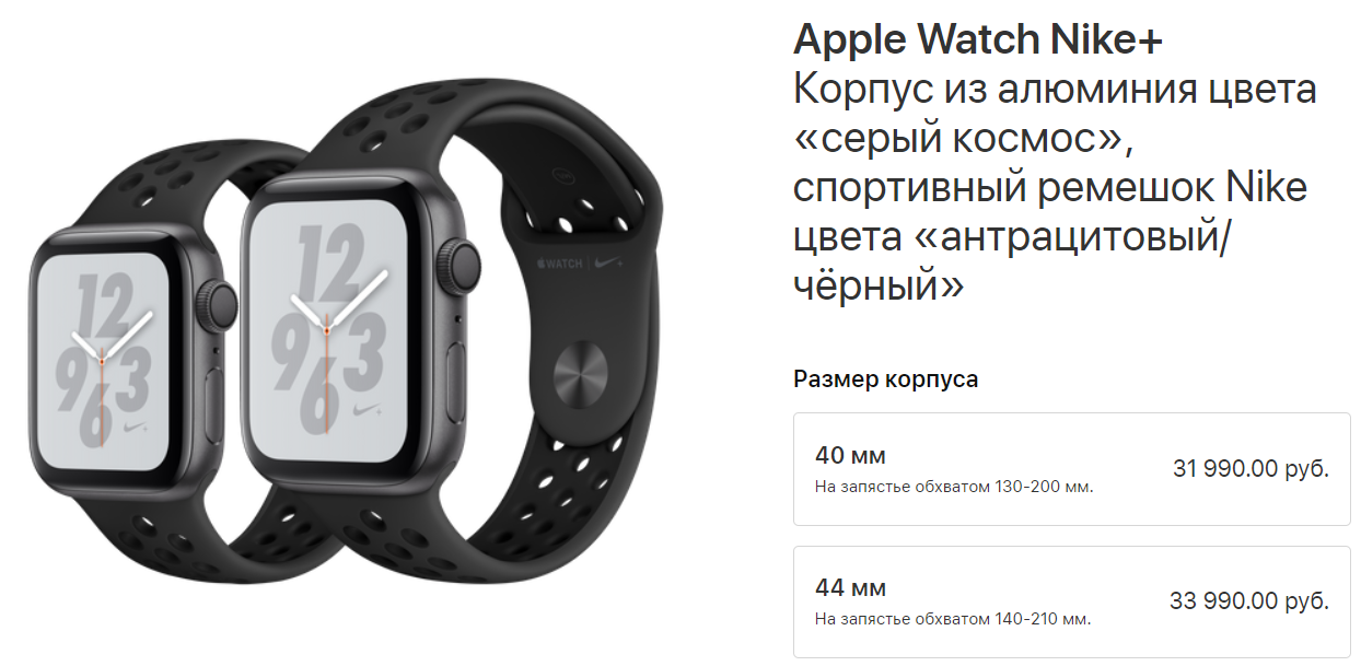 Спортивные Apple Watch Series 4 Nike+ стали доступны россиянам